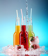 Colorful cocktails over blue background Colorful cocktails over blue background