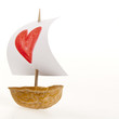 sailboat made of walnut