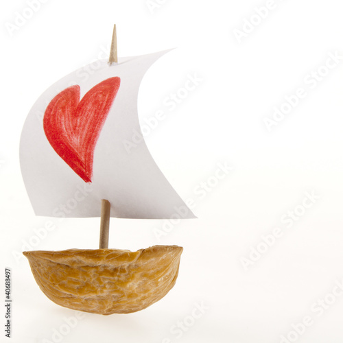 Photo: sailboat made of walnut sailboat made of walnut