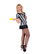 Sexy Soccer Referee with yellow card Sexy Soccer Referee with yellow card