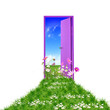 Open door leading to summer Open door leading to summer