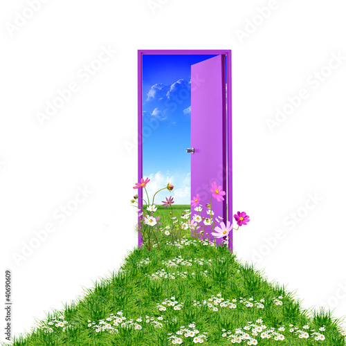 Illustration: Open door leading to summer Open door leading to summer