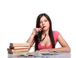 College girl with books College girl with books