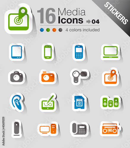 Vector: Stickers - Media Icons Stickers - Media Icons