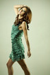 Photo: brunette and green dress brunette and green dress