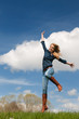 jumping young girl