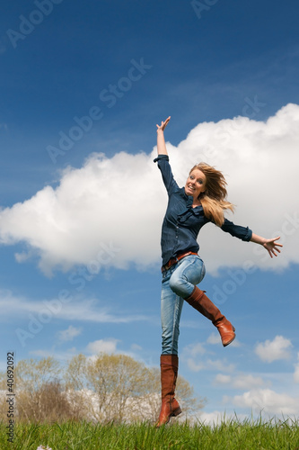 Photo: jumping young girl jumping young girl