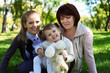 Family in summer park