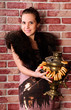 young woman with a Russian samovar