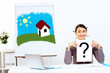 Young woman generating ideas in office