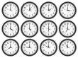 Wall clocks set on white background.