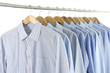 Men's Shirts on hangers on white