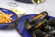 Wine steamed mussels