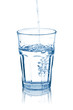 pouring water into glass