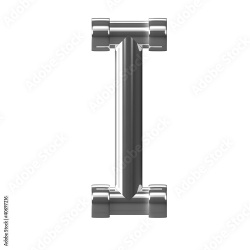 Illustration: 3d Silver Pipe Letter I 3d Silver Pipe Letter I
