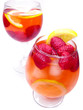 two fruit red punch cocktail drinks with strawberry two fruit red punch cocktail drinks with strawberry