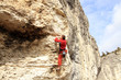 Climbing.