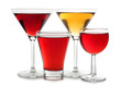 Yellow and red cocktail in glasses Yellow and red cocktail in glasses