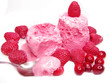 pink fruit ice-cream with spoon pink fruit ice-cream with spoon