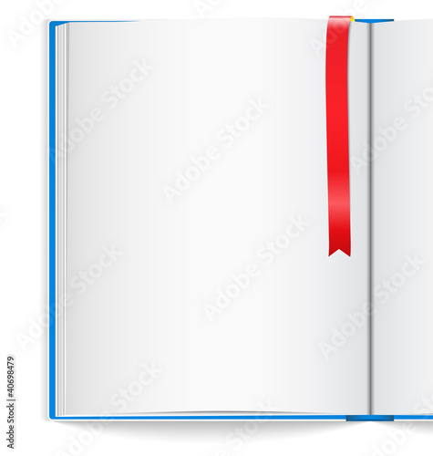 Vector: Open book with bookmark Open book with bookmark