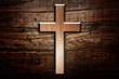 cross on wood background