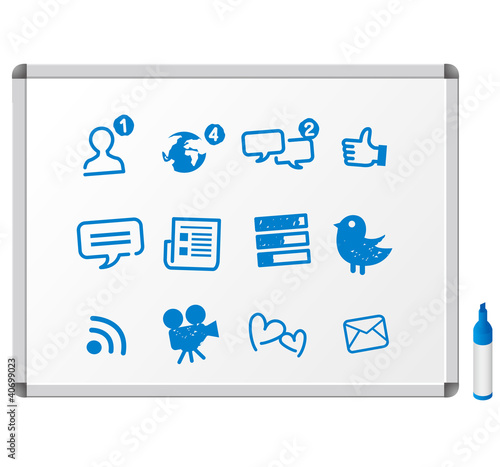 Vector: social network sign and icons on blackboard social network sign and icons on blackboard