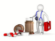 doctor on white background. Isolated 3D image