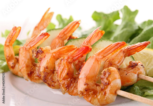 Photo: grilled shrimp and lettuce grilled shrimp and lettuce