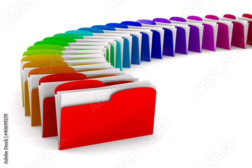 Illustration: multicolor computer folder on white background. Isolated 3d imag multicolor computer folder on white background. Isolated 3d imag