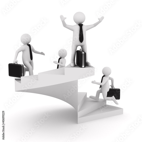 Illustration: leadership concept on white background. Isolated 3D image leadership concept on white background. Isolated 3D image