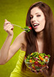 happy healthy woman with salad happy healthy woman with salad