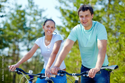 Photo: Couple of cyclists Couple of cyclists