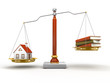 House on balance scale