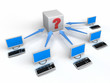 Computer Network with arrows and question