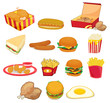 Junk food on white