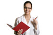 Photo: Young woman posing with note book Young woman posing with note book