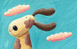 Cute dog in the wind