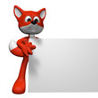 fuchs mit leerem schild