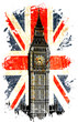 drapeau anglais big ben vertical