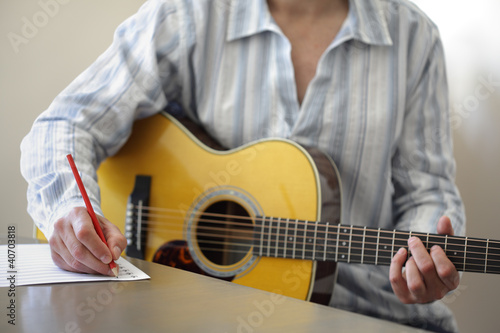 Photo: Song writing with acoustic guitar Song writing with acoustic guitar