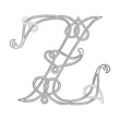 A Celtic Knot-work Capital Letter Z Stylized Outline