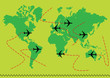 Vector airplane earth