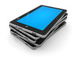 Group of tablet pc on white isolated background