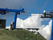 Several people on the aerial tramway