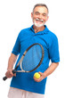 senior man with a tennis racket