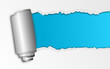 Karte Papierrolle Blauer Untergrund