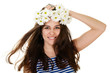 Girl in chamomile wreath and sailor singlet Girl in chamomile wreath and sailor singlet