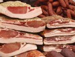 Smoked bacon - fresh food in the market