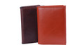 Leather purse and cover on a white background Leather purse and cover on a white background