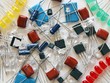 Background with components  - LED, transistors, etc.